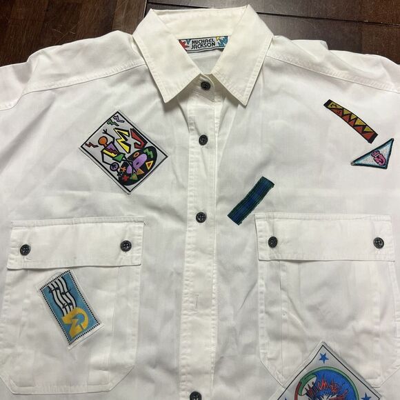 Michael Jackson Button Up Patch Work Shirt Rare Collectable‎ Vtg - Picture 1 of 12